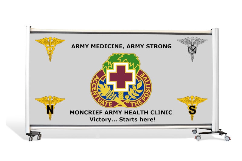 Rolascreen with Moncrief Army Health Clinic Logo