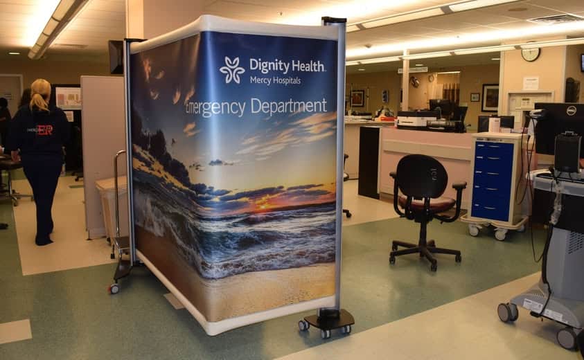 Hospital room divider creating patient privacy